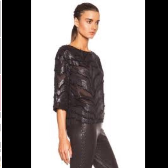 IRO Ornela Burnout Silk Blend Top - Picture 2 of 11